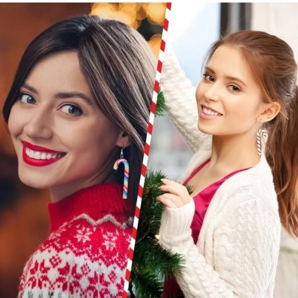 CANDY Cane Dangle Earrings set of 2 pairs (new) - Picture 7 of 9